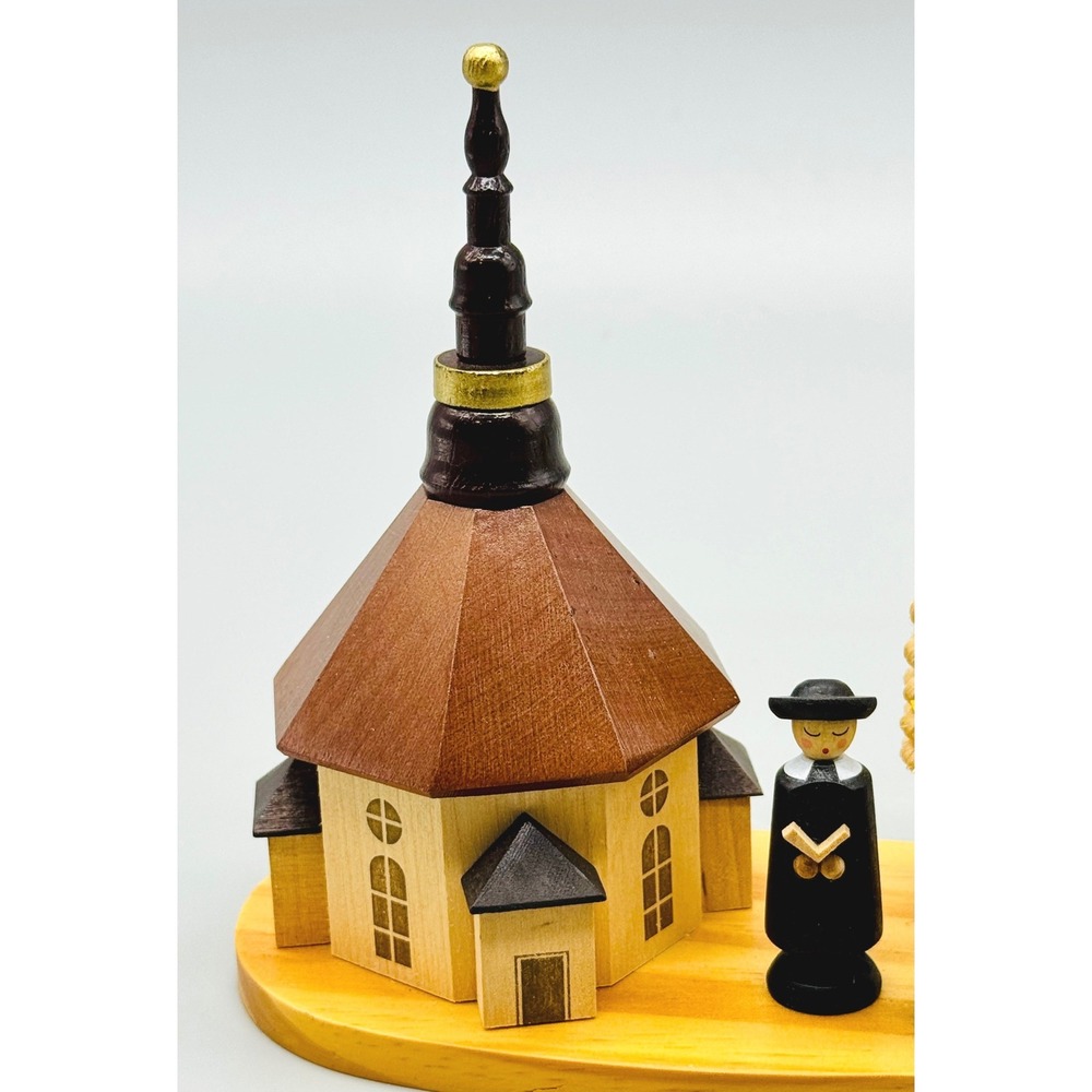 Seiffen Carolers Church Candle Holder Wood German Erzgebirge Zeidler Holzkunst - Picture 2 of 10